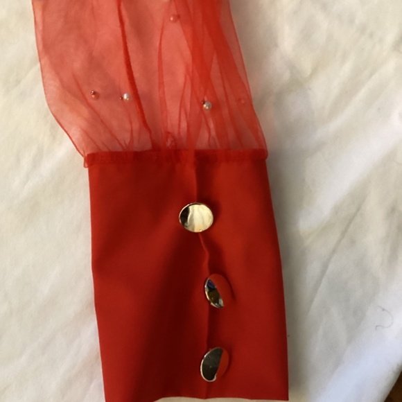 Faux Pearl Long Sleeves Blouse - Picture 9 of 11